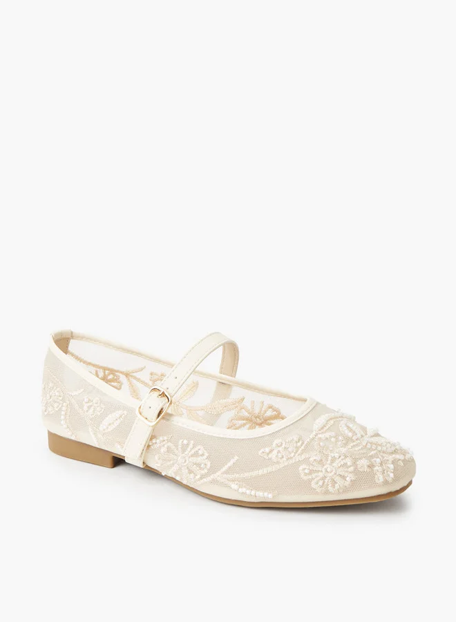 فلورا بيلا من شو إكسبرس Women Embroidered And Embellished Mary Jane Shoes